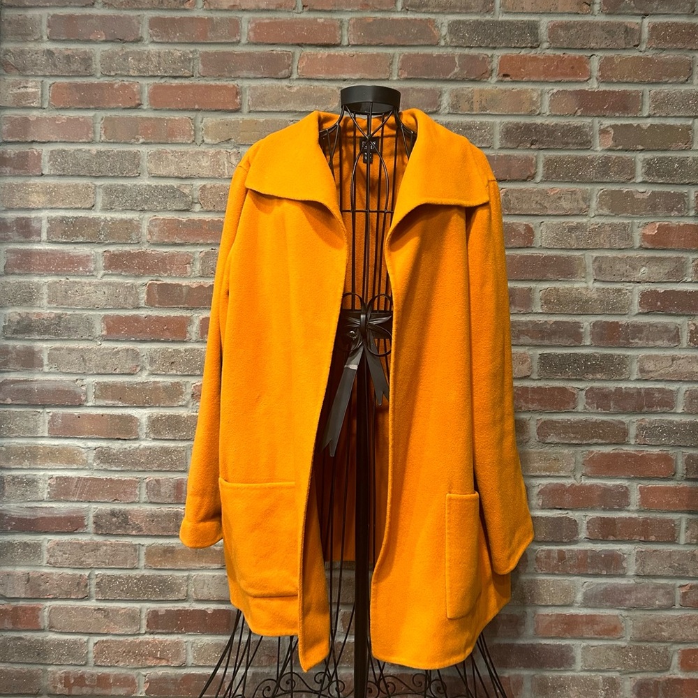 Eileen Fisher Orange Wool & Cashmere Jacket Size Medium